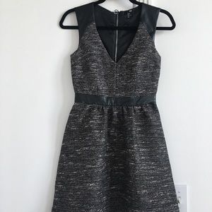 H&M Tweed and Leather A-line Dress